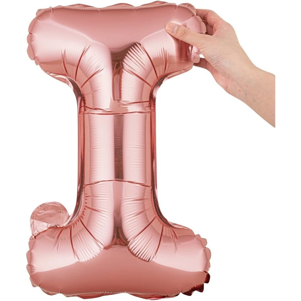 Balon Folie Metalizata Litera I, 40 Cm, Umflati Cu Heliu Sau Aer, Ambalaj Individual, Pai Inclus, Rose Gold - vivimall.ro
