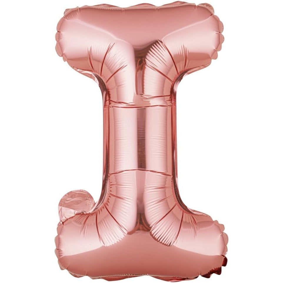 Balon Folie Metalizata Litera I, 40 Cm, Umflati Cu Heliu Sau Aer, Ambalaj Individual, Pai Inclus, Rose Gold - vivimall.ro