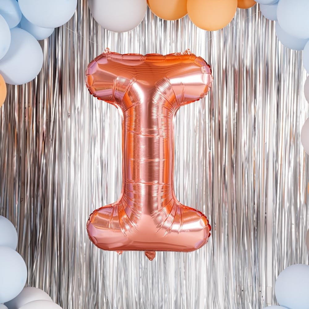 Balon Folie Metalizata Litera I, 80 Cm, Umflati Cu Heliu Sau Aer, Ambalaj Individual, Pai Inclus, Rose Gold - vivimall.ro