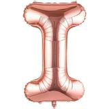 Balon Folie Metalizata Litera I, 80 Cm, Umflati Cu Heliu Sau Aer, Ambalaj Individual, Pai Inclus, Rose Gold - vivimall.ro