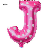 Balon Folie Metalizata Litera J, 40 Cm, Cu Imprimeu Inimioare, Umflati Cu Heliu Sau Aer, Ambalaj Individual, Pai Inclus - vivimall.ro