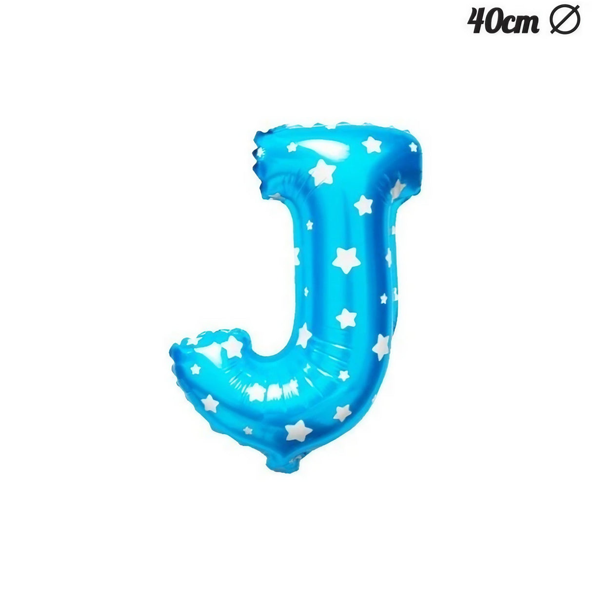 Balon Folie Metalizata Litera J, 40 Cm, Cu Imprimeu Stelute, Umflati Cu Heliu Sau Aer, Ambalaj Individual, Pai Inclus - vivimall.ro