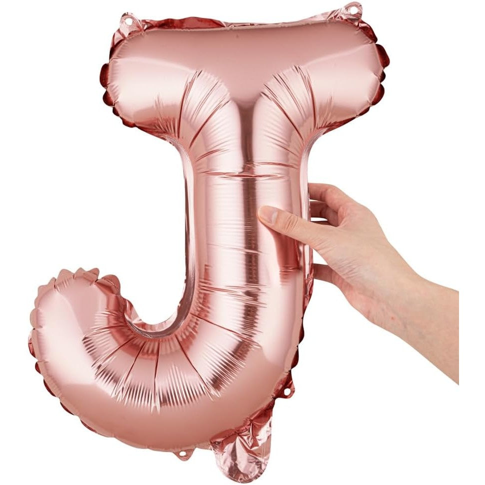 Balon Folie Metalizata Litera J, 40 Cm, Umflati Cu Heliu Sau Aer, Ambalaj Individual, Pai Inclus, Rose Gold - vivimall.ro