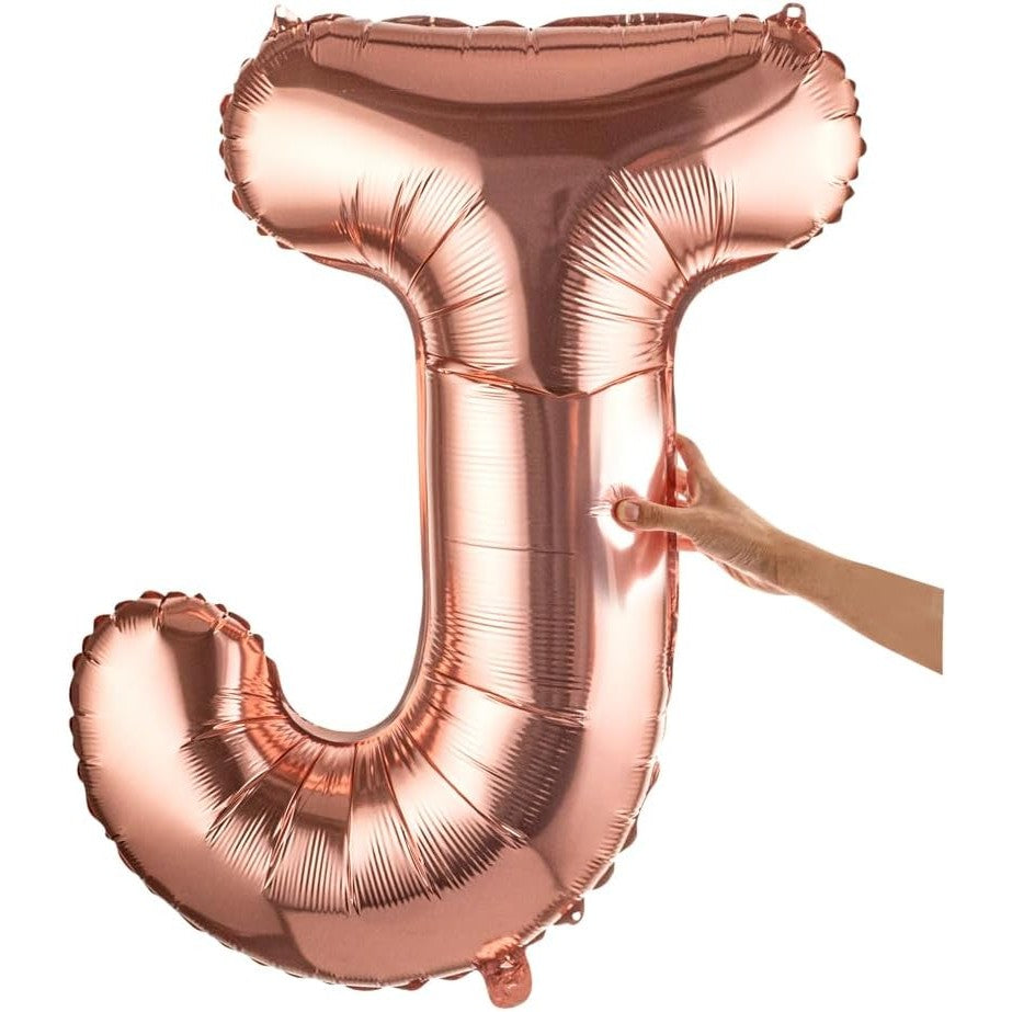 Balon Folie Metalizata Litera J, 80 Cm, Umflati Cu Heliu Sau Aer, Ambalaj Individual, Pai Inclus, Rose Gold - vivimall.ro