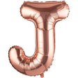 Balon Folie Metalizata Litera J, Vivimall, 80 cm, Umflati cu Heliu sau Aer, Ambalaj Individual, Pai inclus, Rose Gold - vivimall.ro