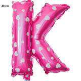 Balon Folie Metalizata Litera K, 40 Cm, Cu Imprimeu Inimioare, Umflati Cu Heliu Sau Aer, Ambalaj Individual, Pai Inclus - vivimall.ro