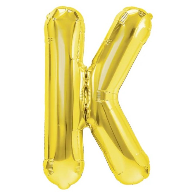 Balon Folie Metalizata Litera K, 40 Cm, Umflati Cu Heliu Sau Aer, Ambalaj Individual, Pai Inclus - vivimall.ro