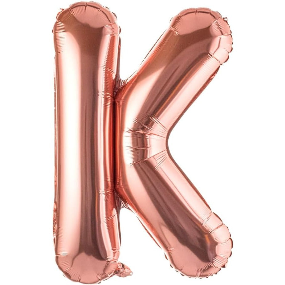 Balon Folie Metalizata Litera K, 40 Cm, Umflati Cu Heliu Sau Aer, Ambalaj Individual, Pai Inclus, Rose Gold - vivimall.ro