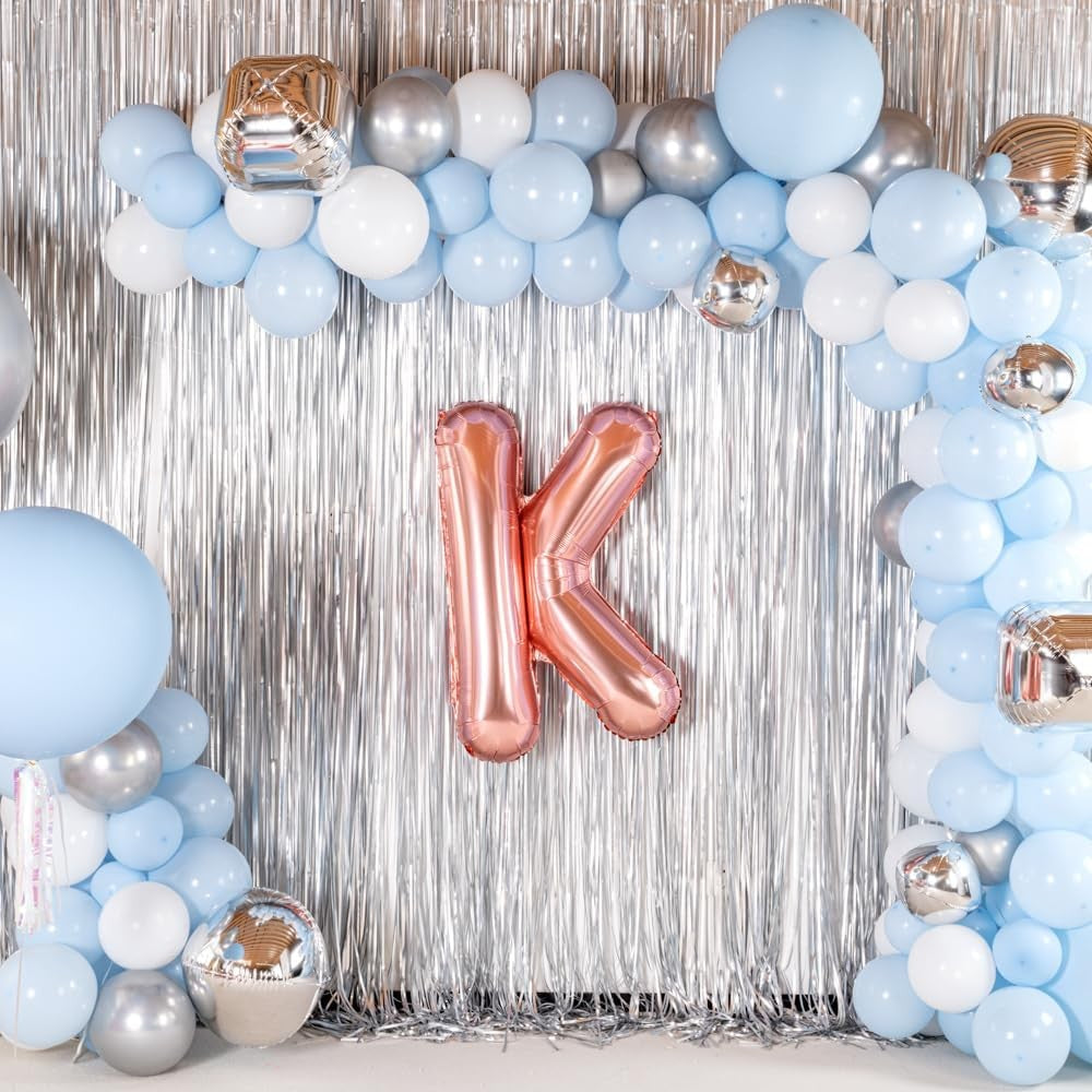 Balon Folie Metalizata Litera K, Vivimall, 80 cm, Umflati cu Heliu sau Aer, Ambalaj Individual, Pai inclus, Rose Gold - vivimall.ro