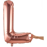 Balon Folie Metalizata Litera L, 100 Cm, Umflati Cu Heliu Sau Aer, Ambalaj Individual, Pai Inclus, Rose Gold - vivimall.ro