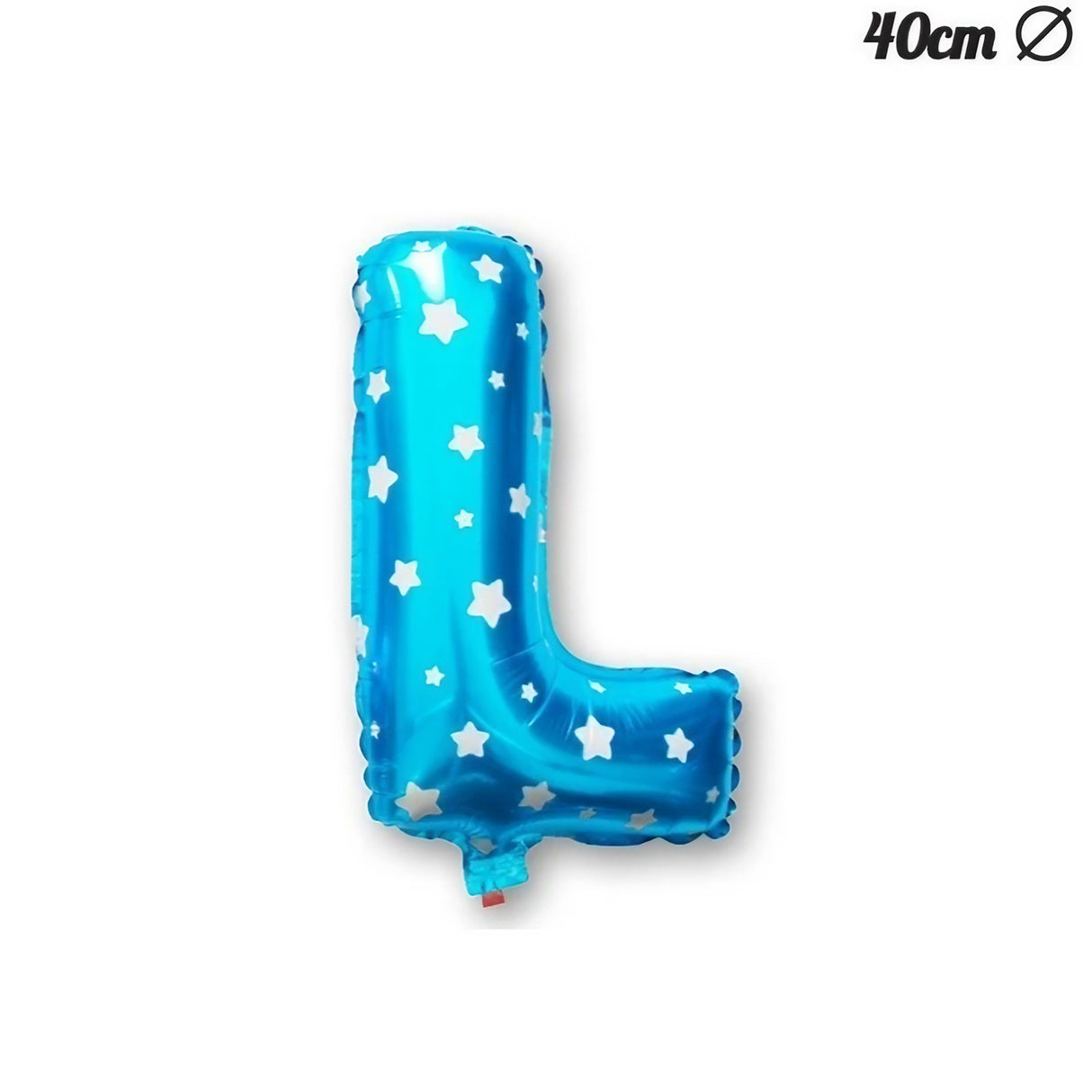 Balon Folie Metalizata Litera L, 40 Cm, Cu Imprimeu Stelute, Umflati Cu Heliu Sau Aer, Ambalaj Individual, Pai Inclus - vivimall.ro