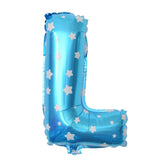 Balon Folie Metalizata Litera L, 40 Cm, Cu Imprimeu Stelute, Umflati Cu Heliu Sau Aer, Ambalaj Individual, Pai Inclus - vivimall.ro