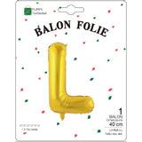 Balon Folie Metalizata Litera L, 40 Cm, Umflati Cu Heliu Sau Aer, Ambalaj Individual, Pai Inclus - vivimall.ro
