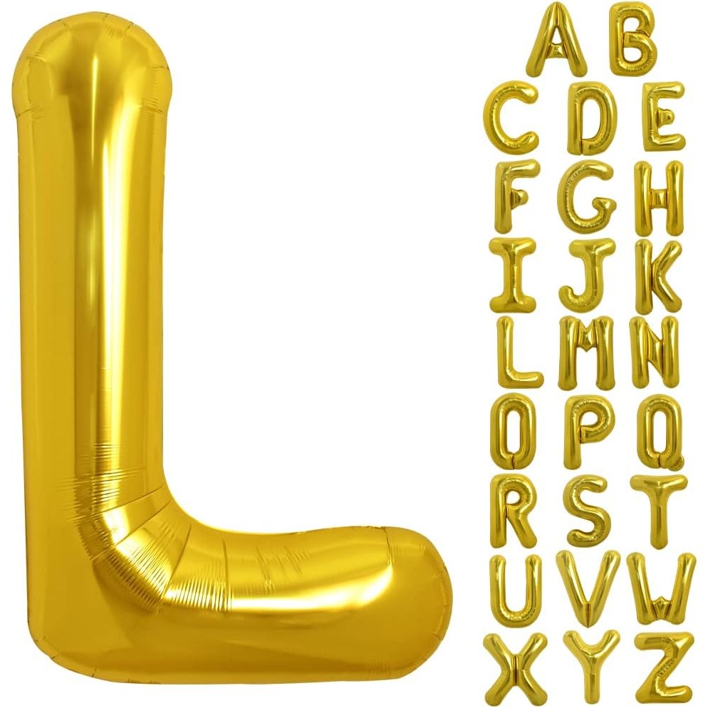 Balon Folie Metalizata Litera L, 80 Cm, Umflati Cu Heliu Sau Aer, Ambalaj Individual, Pai Inclus - vivimall.ro
