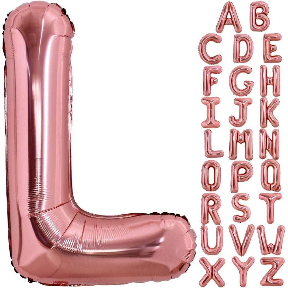Balon Folie Metalizata Litera L, 80 Cm, Umflati Cu Heliu Sau Aer, Ambalaj Individual, Pai Inclus, Rose Gold - vivimall.ro