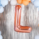 Balon Folie Metalizata Litera L, 80 Cm, Umflati Cu Heliu Sau Aer, Ambalaj Individual, Pai Inclus, Rose Gold - vivimall.ro