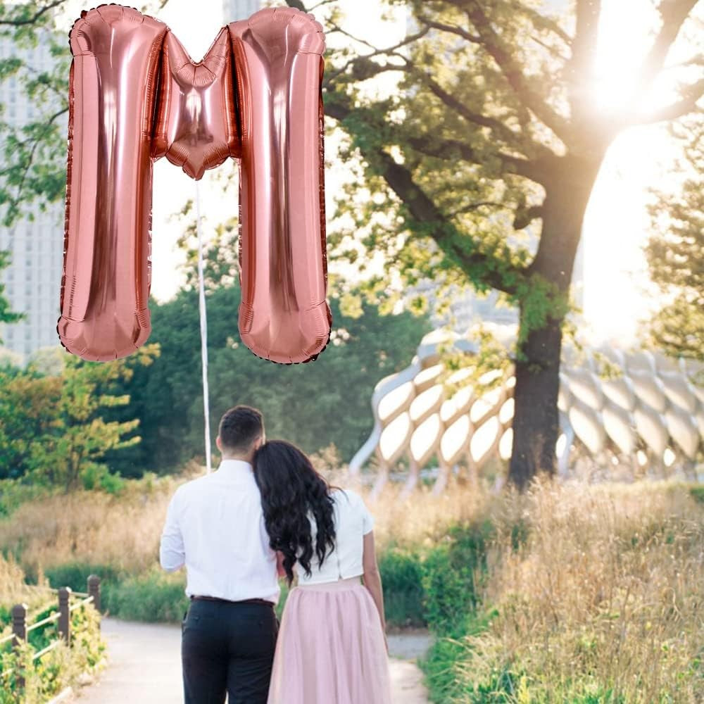 Balon Folie Metalizata Litera M, 80 Cm, Umflati Cu Heliu Sau Aer, Ambalaj Individual, Pai Inclus, Rose Gold - vivimall.ro
