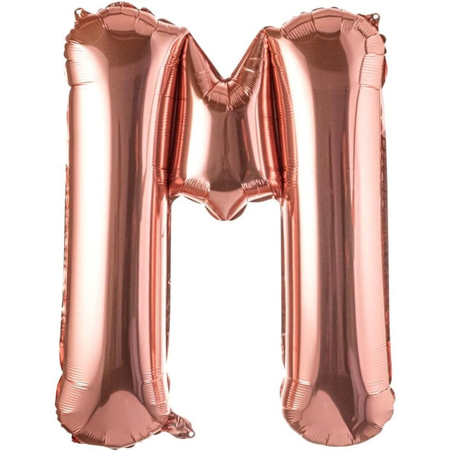 Balon Folie Metalizata Litera M, 80 Cm, Umflati Cu Heliu Sau Aer, Ambalaj Individual, Pai Inclus, Rose Gold - vivimall.ro