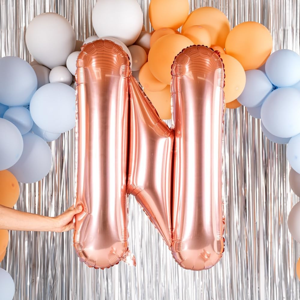 Balon Folie Metalizata Litera N, 100 Cm, Umflati Cu Heliu Sau Aer, Ambalaj Individual, Pai Inclus, Rose Gold - vivimall.ro