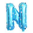 Balon Folie Metalizata Litera N, Vivimall, 40 cm, Cu Imprimeu Stelute, Umflati cu Heliu sau Aer, Ambalaj Individual, Pai inclus, Albastru - vivimall.ro
