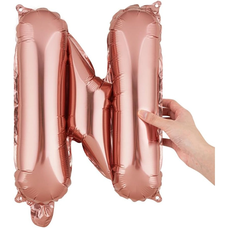 Balon Folie Metalizata Litera N, 40 Cm, Umflati Cu Heliu Sau Aer, Ambalaj Individual, Pai Inclus, Rose Gold - vivimall.ro