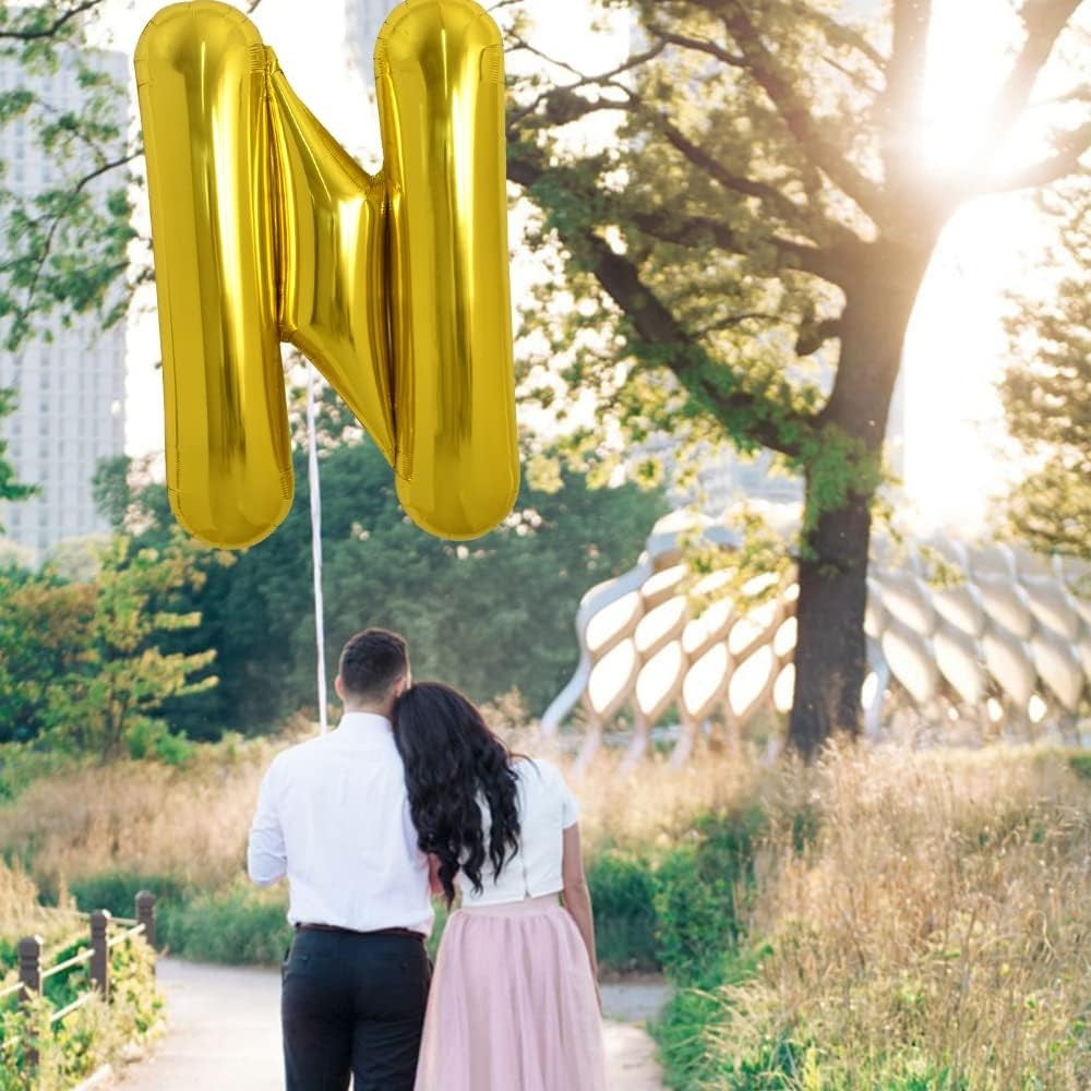 Balon Folie Metalizata Litera N, 80 Cm, Umflati Cu Heliu Sau Aer, Ambalaj Individual, Pai Inclus - vivimall.ro