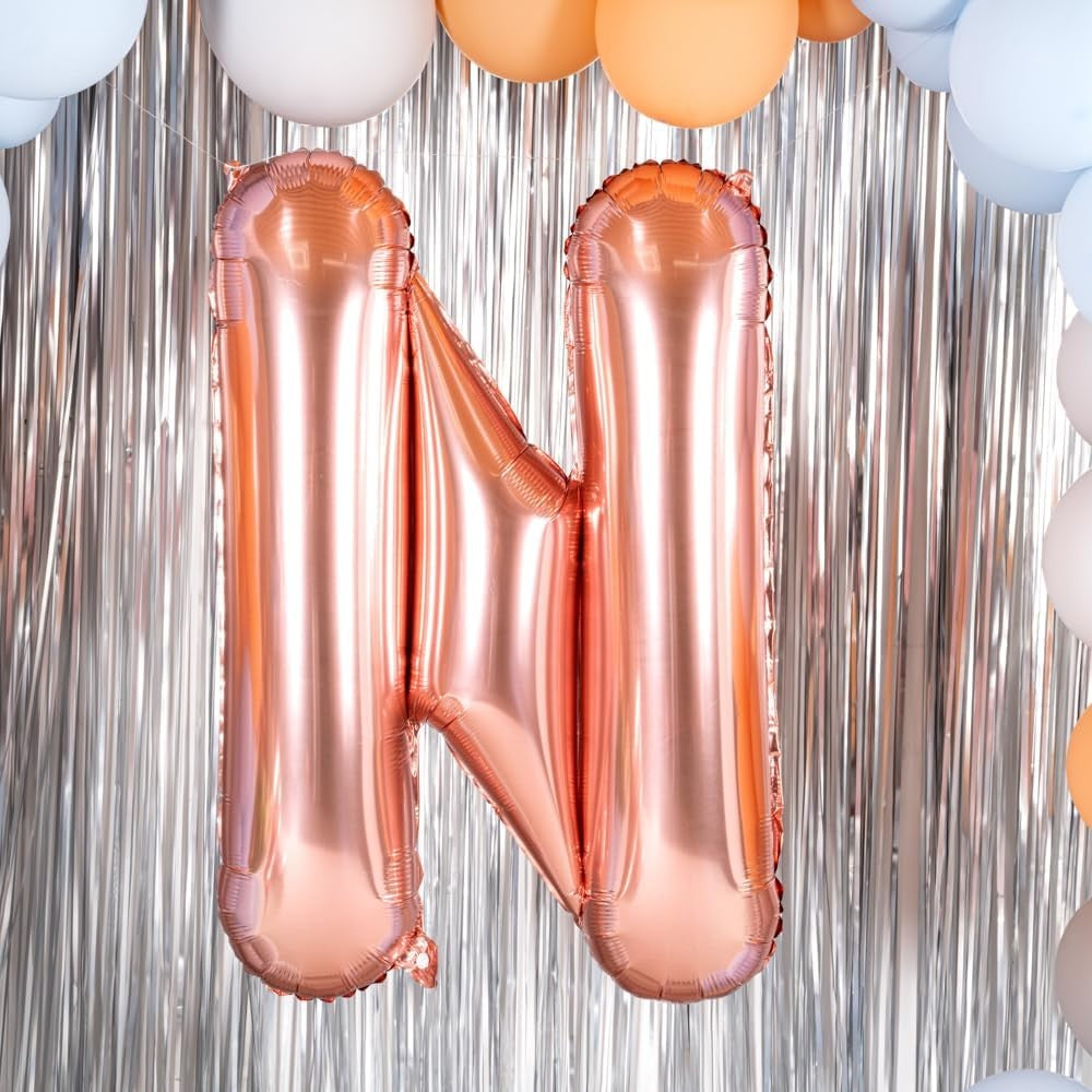 Balon Folie Metalizata Litera N, 80 Cm, Umflati Cu Heliu Sau Aer, Ambalaj Individual, Pai Inclus, Rose Gold - vivimall.ro