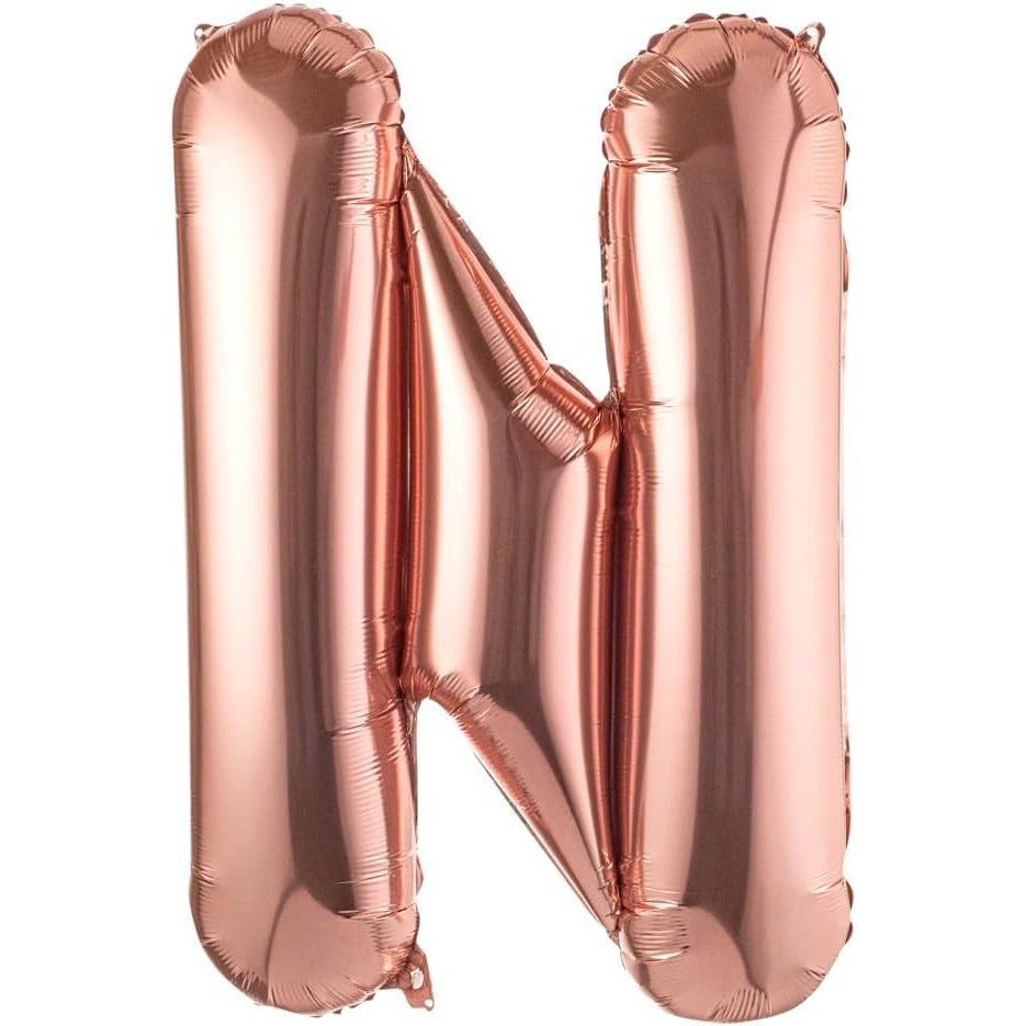 Balon Folie Metalizata Litera N, 80 Cm, Umflati Cu Heliu Sau Aer, Ambalaj Individual, Pai Inclus, Rose Gold - vivimall.ro