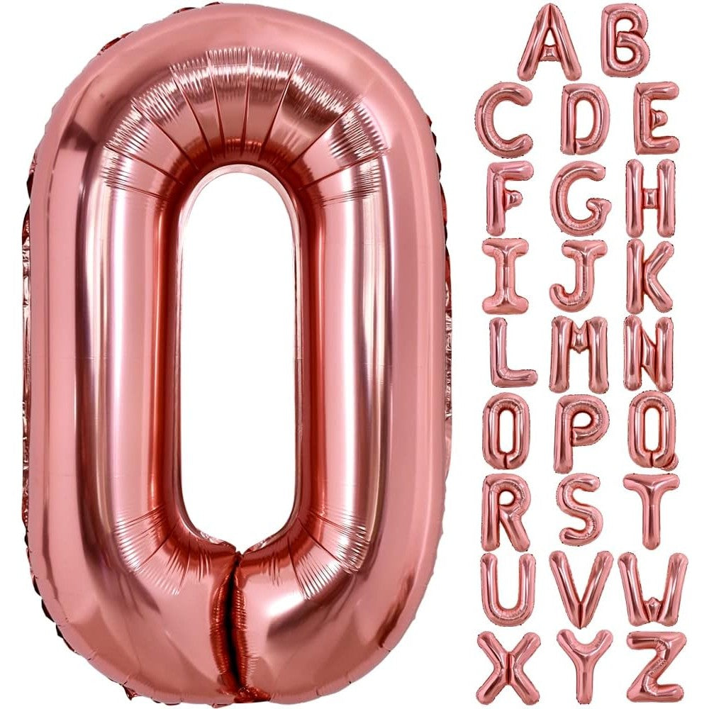 Balon Folie Metalizata Litera O, 80 Cm, Umflati Cu Heliu Sau Aer, Ambalaj Individual, Pai Inclus, Rose Gold - vivimall.ro