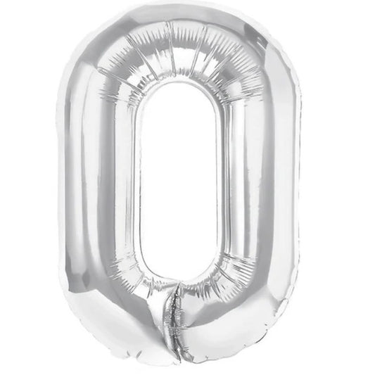Balon Folie Metalizata Litera O, Vivimall, 80 cm, Umflati cu Heliu sau Aer, Ambalaj Individual, Pai inclus, Argintiu - vivimall.ro