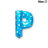 Balon Folie Metalizata Litera P, 40 Cm, Cu Imprimeu Stelute, Umflati Cu Heliu Sau Aer, Ambalaj Individual, Pai Inclus - vivimall.ro