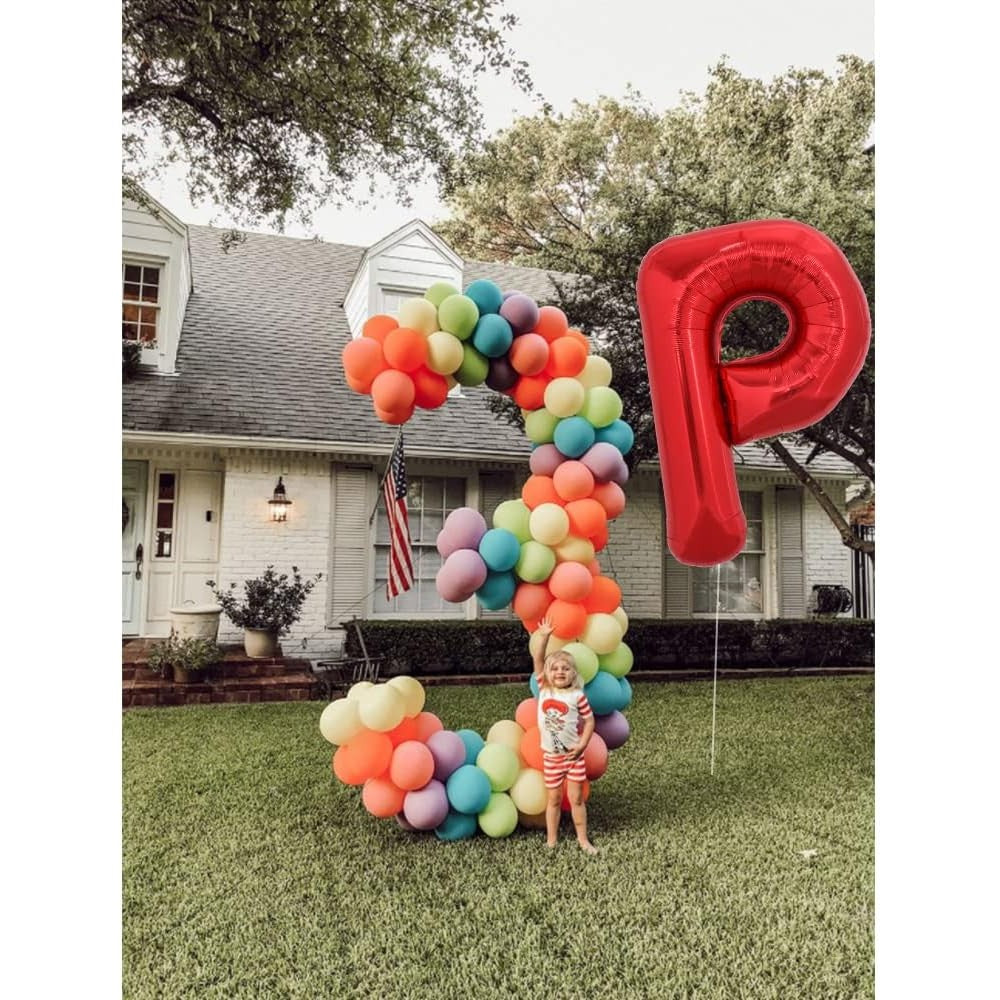 Balon Folie Metalizata Litera P, 40 Cm, Umflati Cu Heliu Sau Aer, Ambalaj Individual, Pai Inclus - vivimall.ro