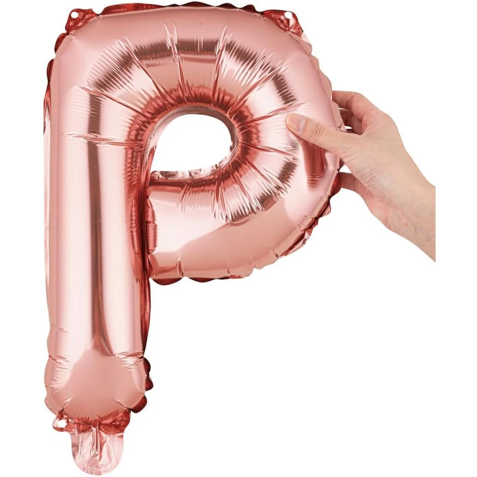 Balon Folie Metalizata Litera P, 40 Cm, Umflati Cu Heliu Sau Aer, Ambalaj Individual, Pai Inclus, Rose Gold - vivimall.ro