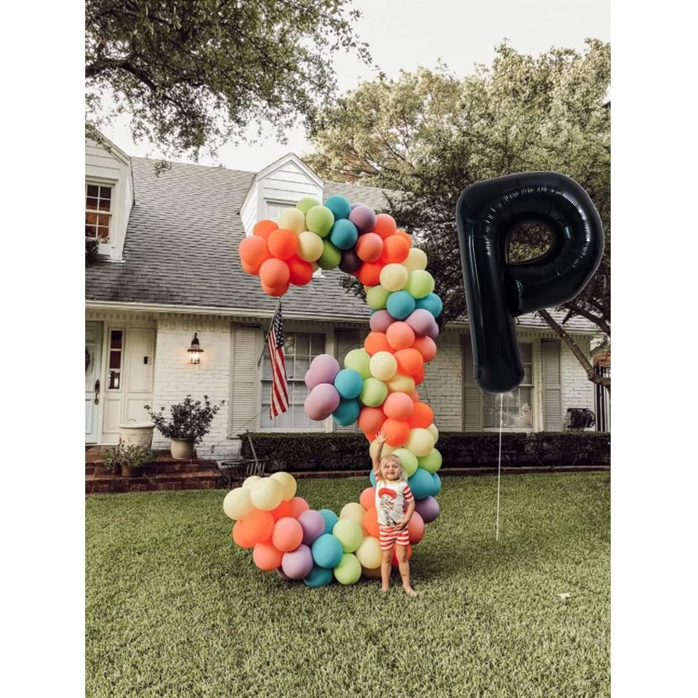 Balon Folie Metalizata Litera P, 40 Cm, Umflati Cu Heliu Sau Aer, Ambalaj Individual, Pai Inclus - vivimall.ro