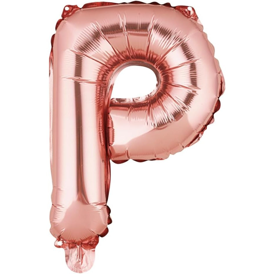 Balon Folie Metalizata Litera P, 40 Cm, Umflati Cu Heliu Sau Aer, Ambalaj Individual, Pai Inclus, Rose Gold - vivimall.ro