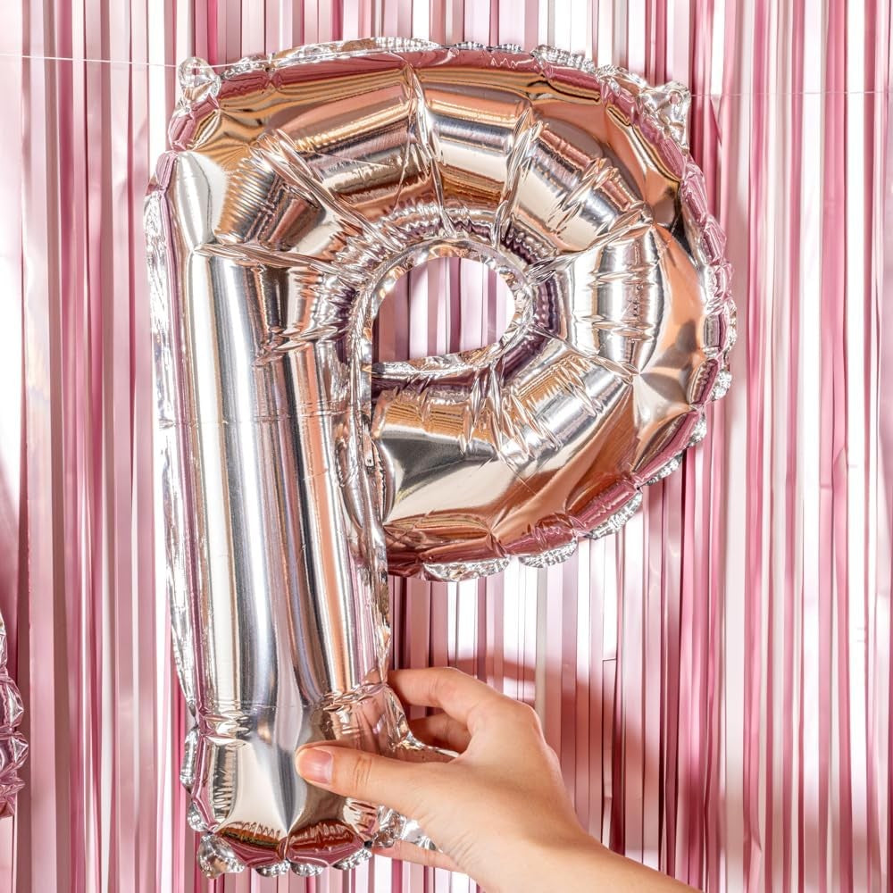 Balon Folie Metalizata Litera P, 80 Cm, Umflati Cu Heliu Sau Aer, Ambalaj Individual, Pai Inclus - vivimall.ro