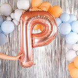 Balon Folie Metalizata Litera P, 80 Cm, Umflati Cu Heliu Sau Aer, Ambalaj Individual, Pai Inclus, Rose Gold - vivimall.ro