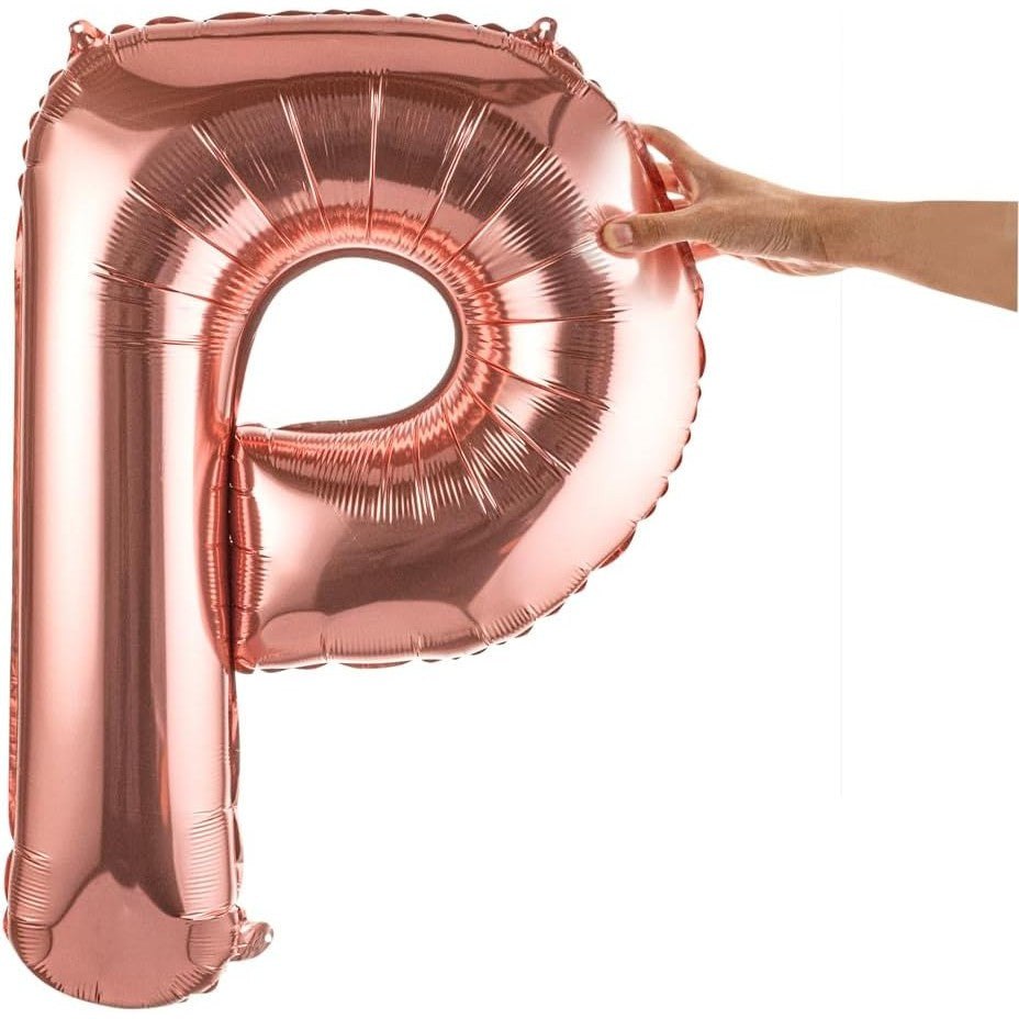 Balon Folie Metalizata Litera P, 80 Cm, Umflati Cu Heliu Sau Aer, Ambalaj Individual, Pai Inclus, Rose Gold - vivimall.ro