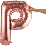 Balon Folie Metalizata Litera P, 80 Cm, Umflati Cu Heliu Sau Aer, Ambalaj Individual, Pai Inclus, Rose Gold - vivimall.ro