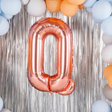 Balon Folie Metalizata Litera Q, 100 Cm, Umflati Cu Heliu Sau Aer, Ambalaj Individual, Pai Inclus, Rose Gold - vivimall.ro