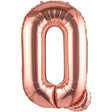 Balon Folie Metalizata Litera Q, Vivimall, 100 cm, Umflati cu Heliu sau Aer, Ambalaj Individual, Pai inclus, Rose Gold - vivimall.ro