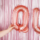 Balon Folie Metalizata Litera Q, 40 Cm, Umflati Cu Heliu Sau Aer, Ambalaj Individual, Pai Inclus, Rose Gold - vivimall.ro