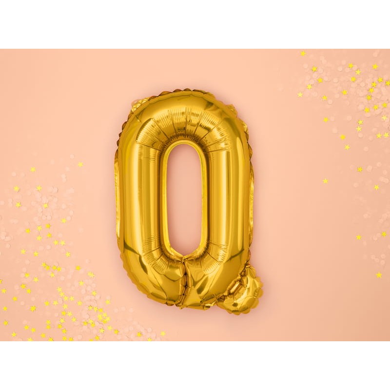 Balon Folie Metalizata Litera Q, 80 Cm, Umflati Cu Heliu Sau Aer, Ambalaj Individual, Pai Inclus - vivimall.ro