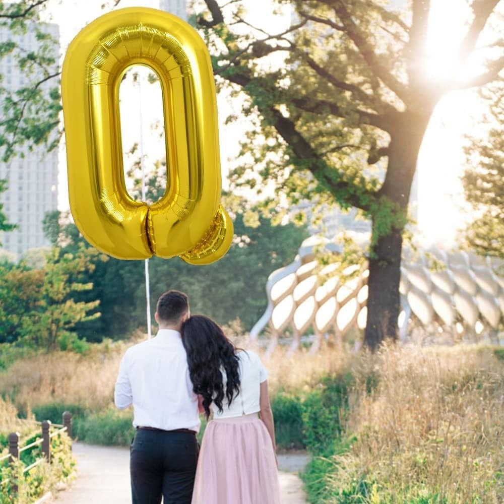 Balon Folie Metalizata Litera Q, 80 Cm, Umflati Cu Heliu Sau Aer, Ambalaj Individual, Pai Inclus - vivimall.ro