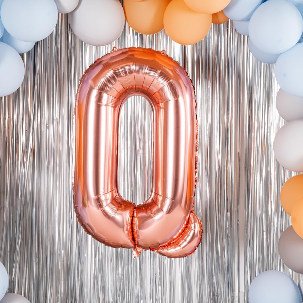 Balon Folie Metalizata Litera Q, 80 Cm, Umflati Cu Heliu Sau Aer, Ambalaj Individual, Pai Inclus, Rose Gold - vivimall.ro