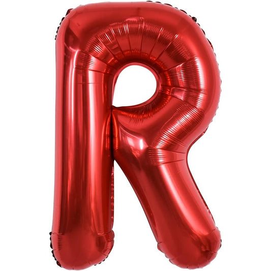 Balon Folie Metalizata Litera R, Vivimall, 40 cm, Umflati cu Heliu sau Aer, Ambalaj Individual, Pai inclus, Rosu - vivimall.ro