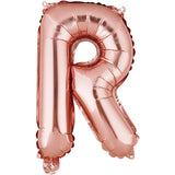 Balon Folie Metalizata Litera R, Vivimall, 40 cm, Umflati cu Heliu sau Aer, Ambalaj Individual, Pai inclus, Rose Gold - vivimall.ro