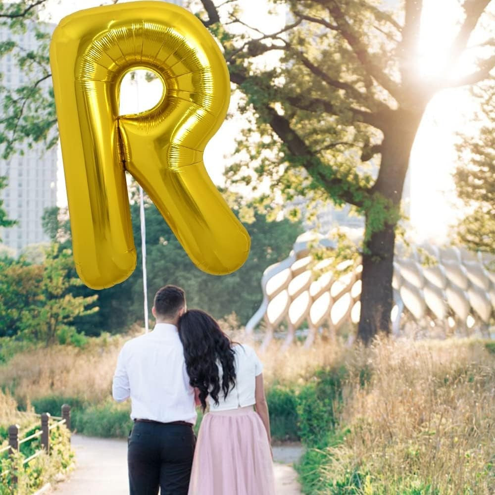 Balon Folie Metalizata Litera R, 80 Cm, Umflati Cu Heliu Sau Aer, Ambalaj Individual, Pai Inclus - vivimall.ro