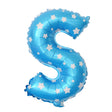 Balon Folie Metalizata Litera S, Vivimall, 40 cm, Cu Imprimeu Stelute, Umflati cu Heliu sau Aer, Ambalaj Individual, Pai inclus, Albastru - vivimall.ro