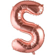 Balon Folie Metalizata Litera S, Vivimall, 80 cm, Umflati cu Heliu sau Aer, Ambalaj Individual, Pai inclus, Rose Gold - vivimall.ro